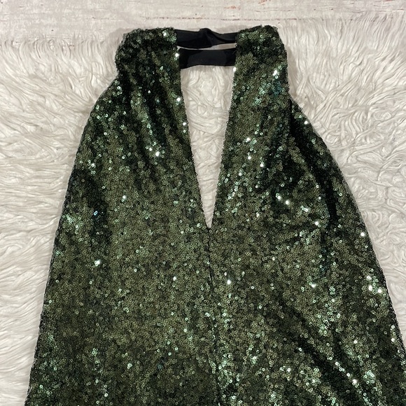 NBD Revolve Green Halter Winner Mini Sequin Backless Dress - Picture 5 of 11